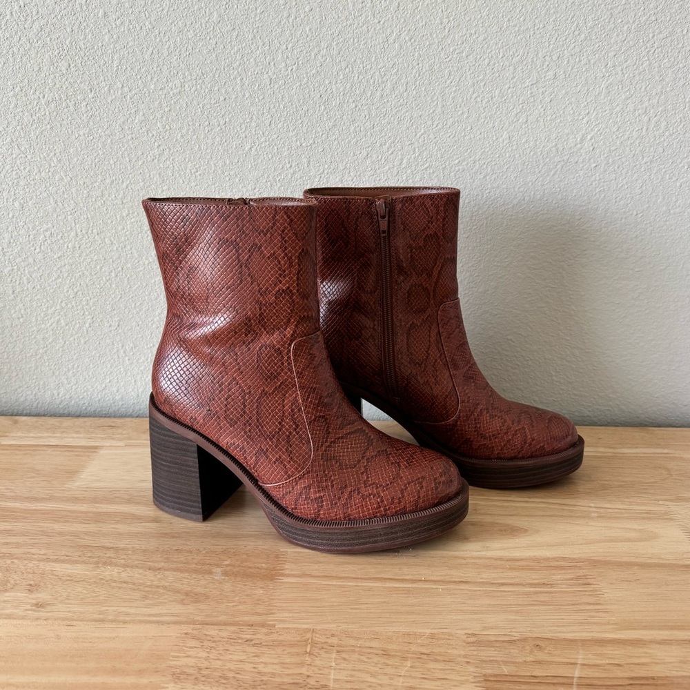 Universal Thread faux snake skin booties